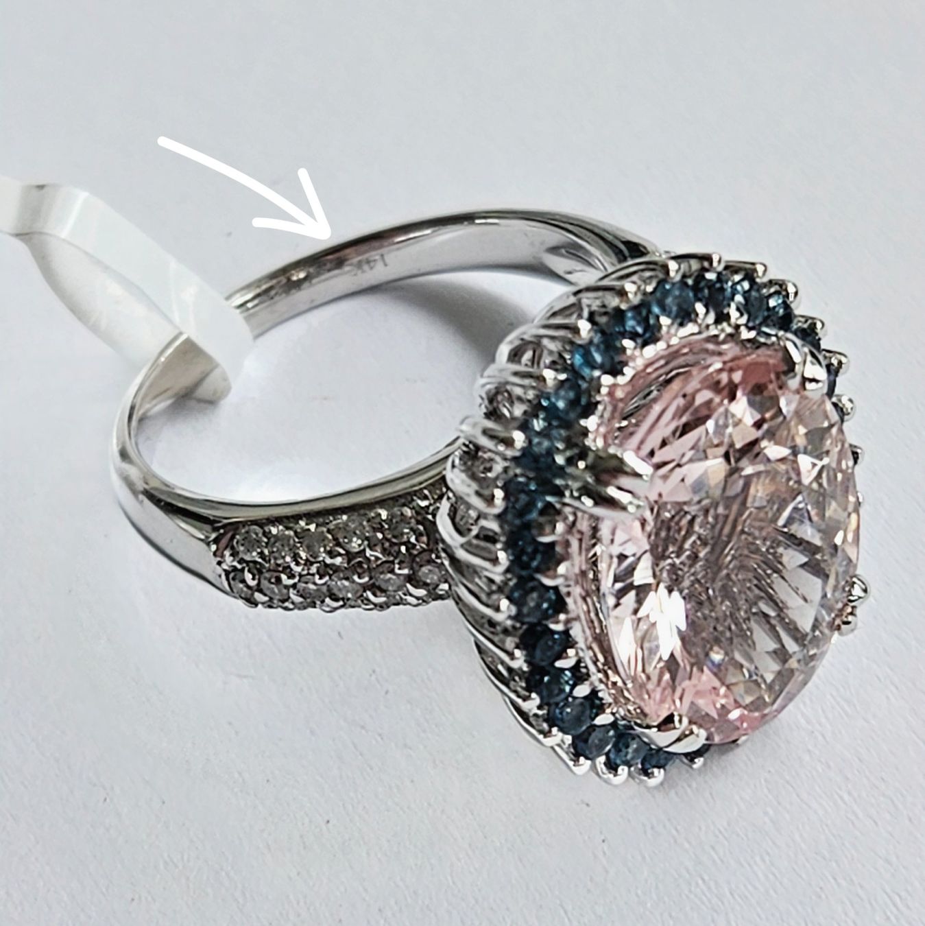 Anelli: Morganit mit blauen Diamanten Fingerring – Nuovo (secondo la descrizione) da Zürich venduto da Benedikt21 4