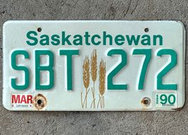 Alte Autonummer Kanada Saskatchewan 1990