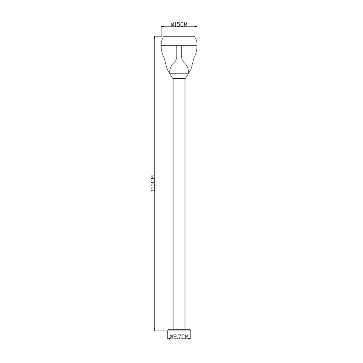 Lampade: LED Aussen Stehleuchte, 110 cm Höhe – Nuovo (secondo la descrizione) da Kreuzlingen venduto da Smart-Light 3