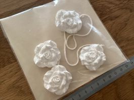 Dekorative Rosen Weiss 4er Set zum Basteln