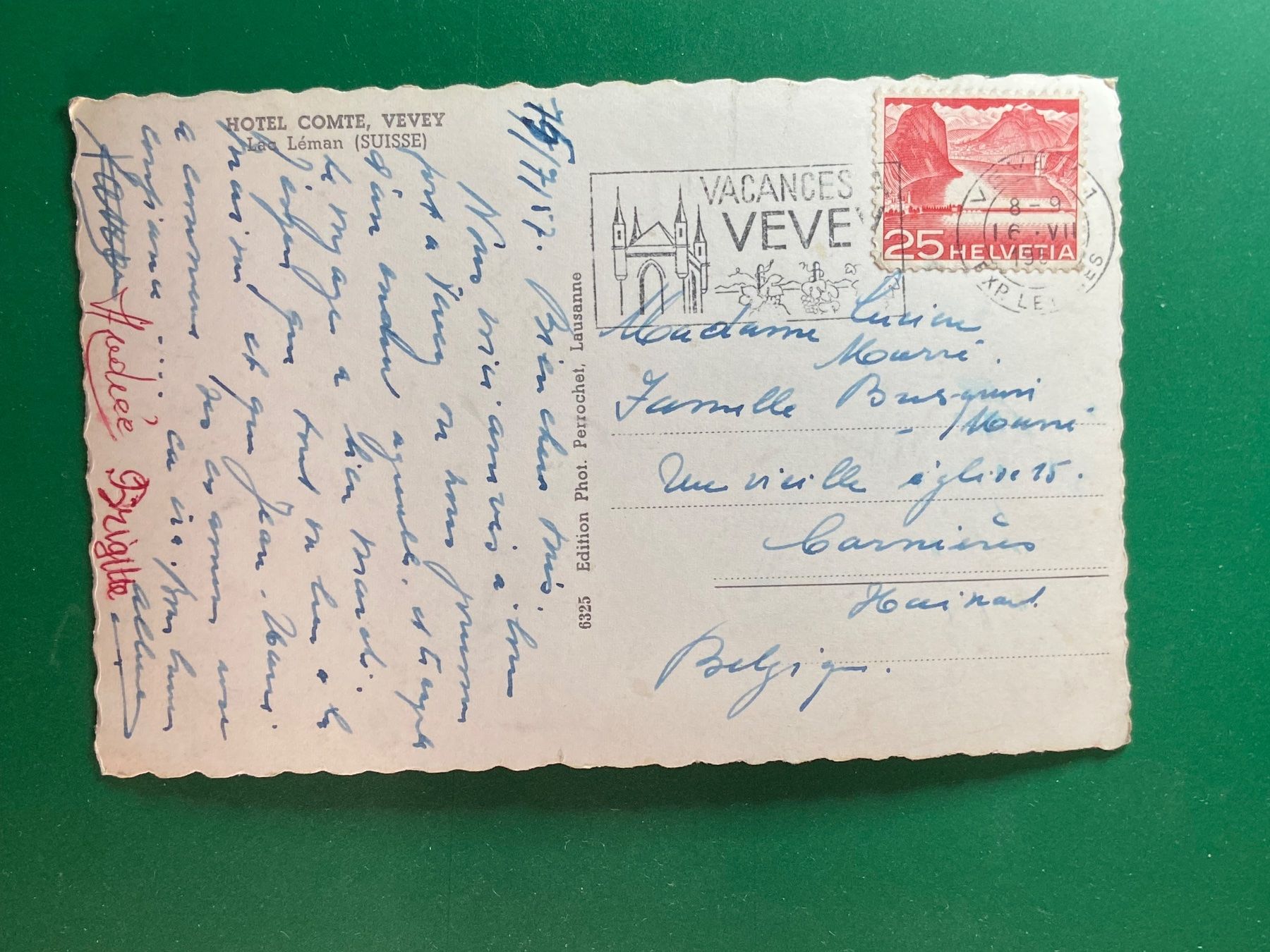 Cartoline postali: Hotel Comte, Vevey – Usato da Steg VS venduto da _vinci_ 1