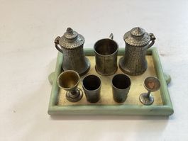 Altes Spielzeug Zinn Lot für Puppenstube ,Humpen .Becher