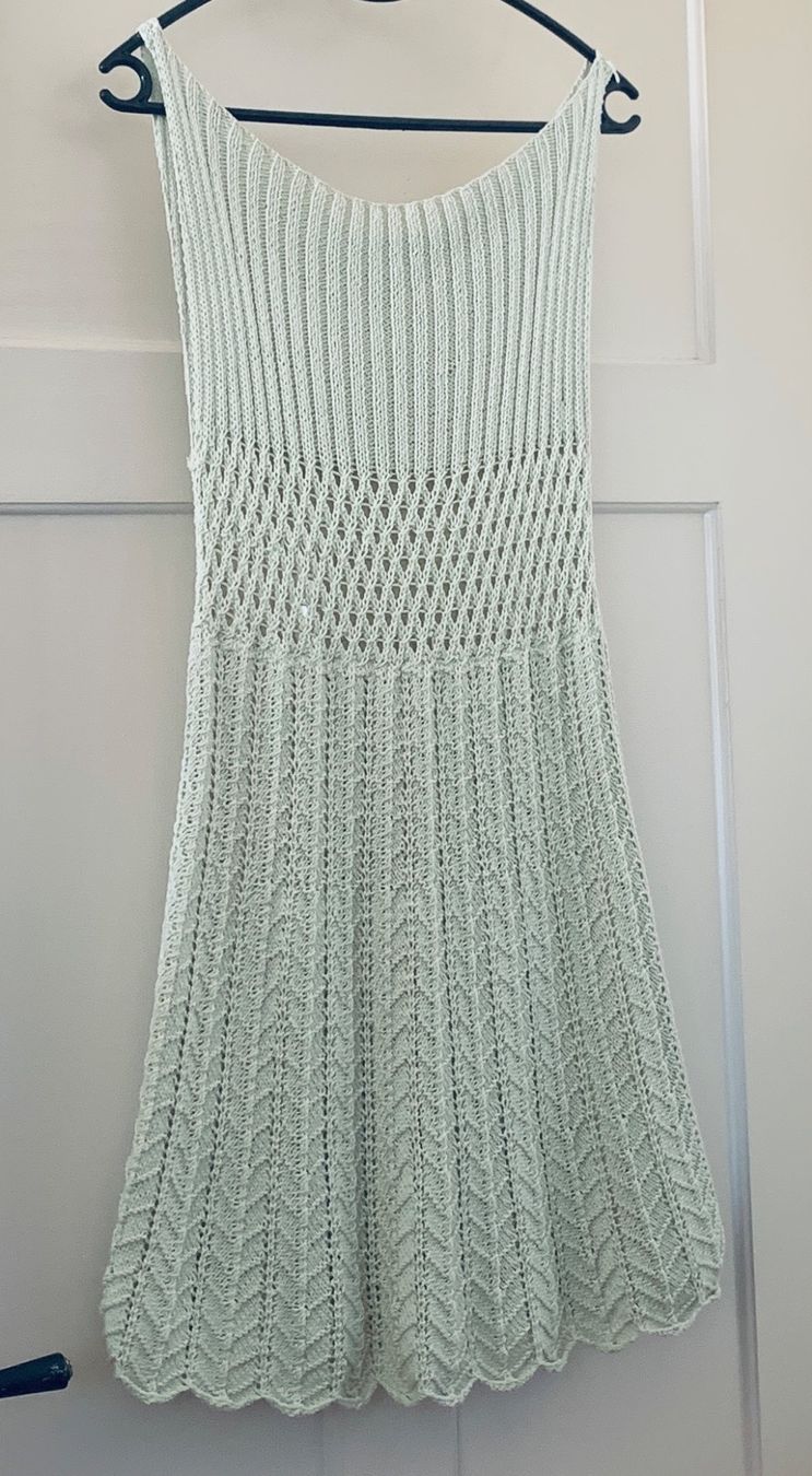 Kleider: Handgestricktes Kleid, Gr. S, Mint, Baumwolle – Neu (gemäss Beschreibung) aus Bern von Flora.Sonea