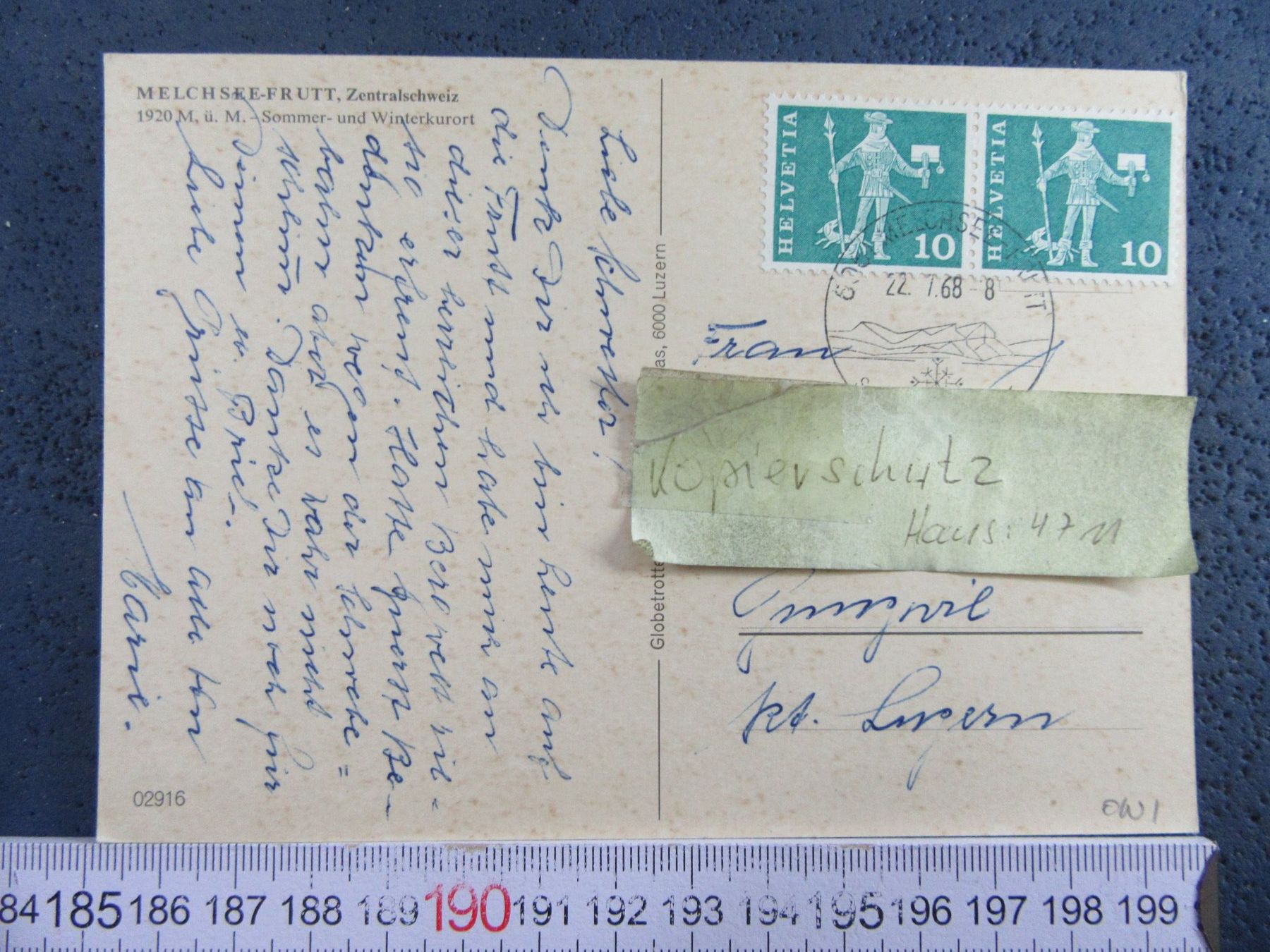 Cartoline postali: MELCHSEE-FRUTT 1968 ONW AK – Usato da Ettingen venduto da Hausi4711 1