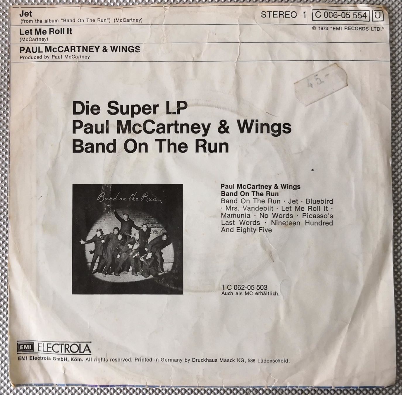 Dischi in vinile: PAUL McCARTNEY with WINGS - JET - 1973 – Usato da Greifensee venduto da scharmant 1