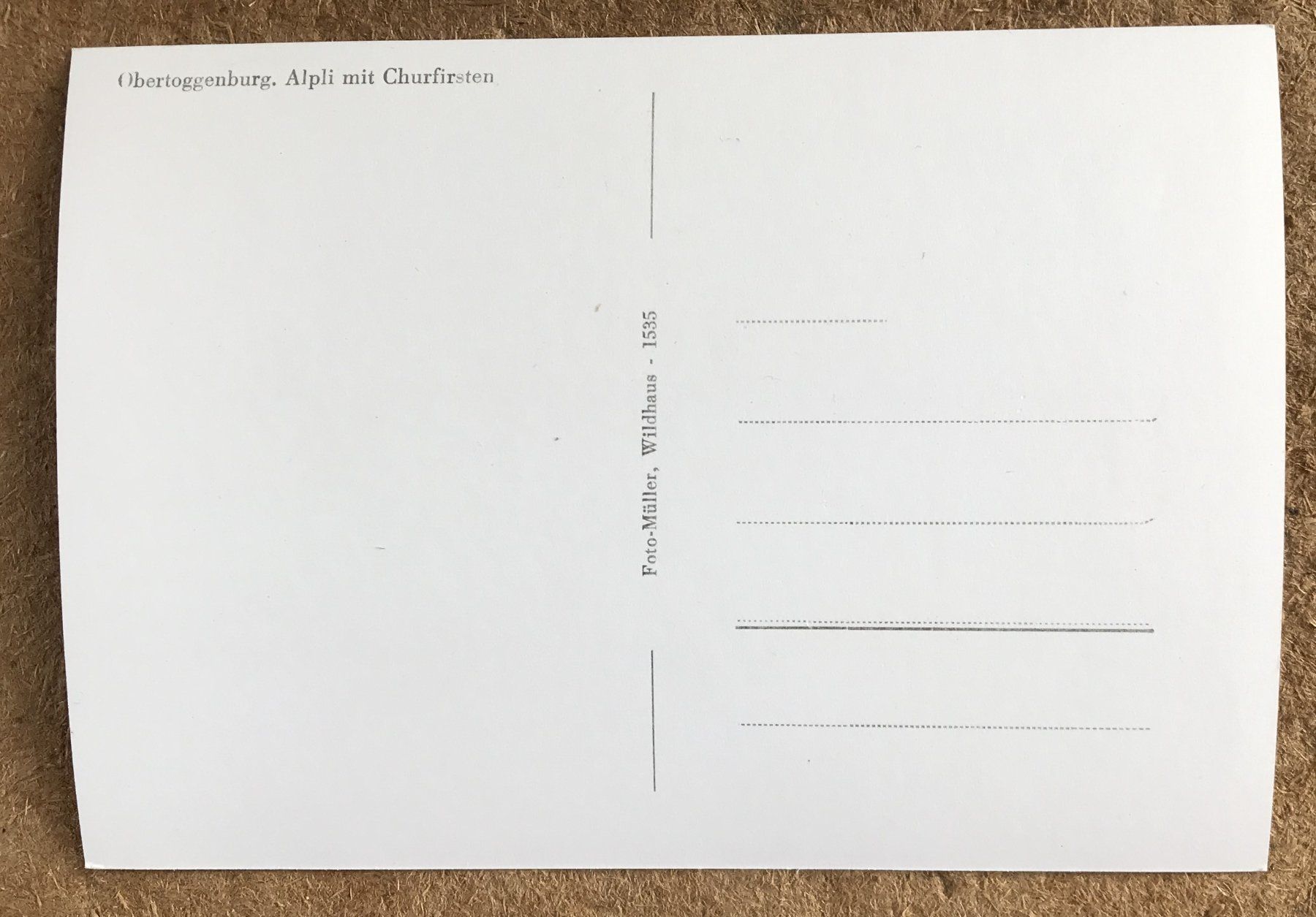 Cartoline postali: ANSICHTSKARTE OBERTOGGENBURG – Usato da Ostermundigen venduto da wini63 1