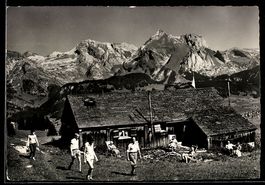 AK Unterwasser, Bergasthof Alp Iltios mit Säntisgruppe