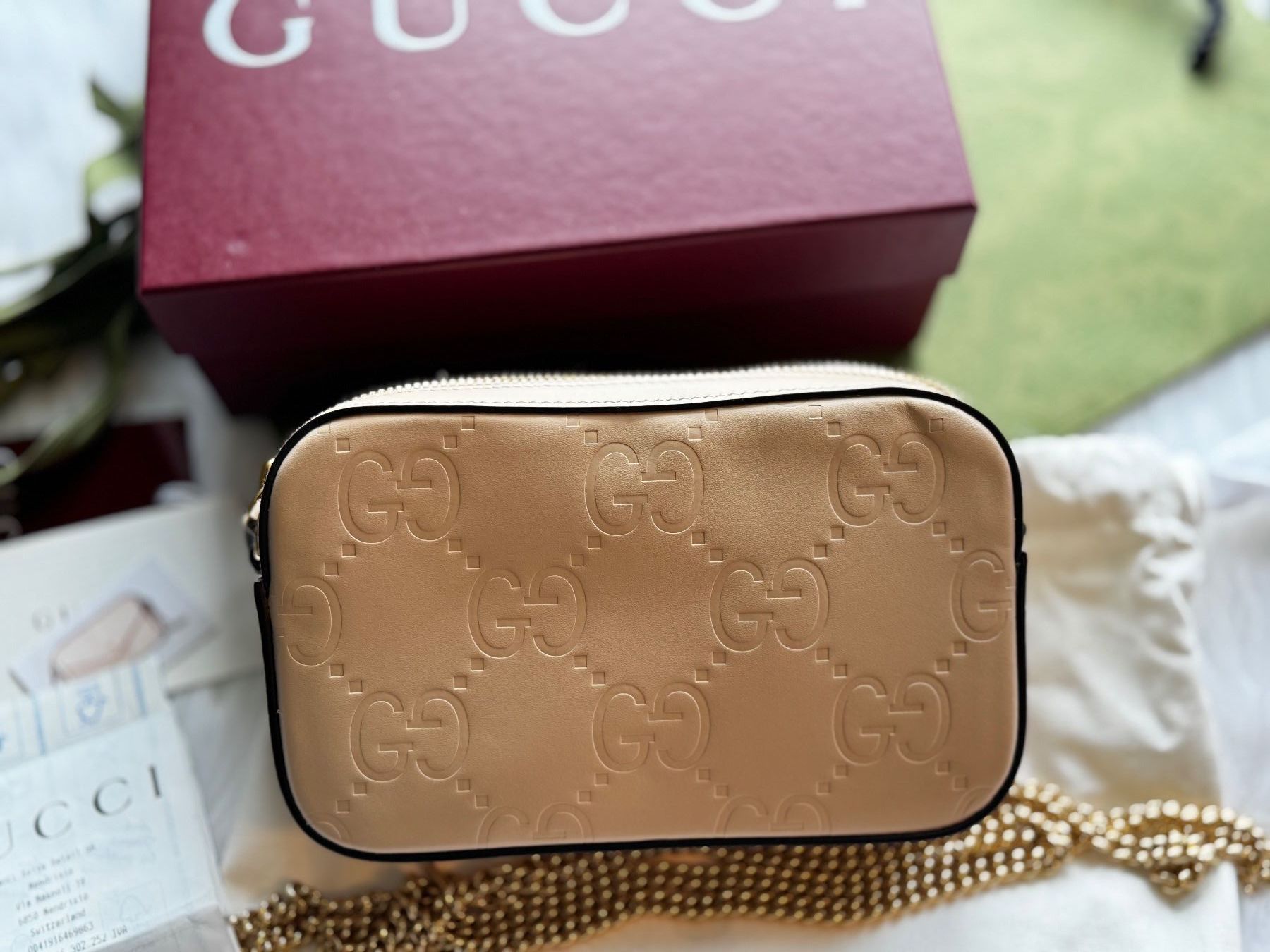 Gucci Borse da donna: Gucci GG Gilbert Monogram Tasche - Beige Leder Neu – Nuovo e nell'imballaggio originale da Grossdietwil venduto da RSW032 6