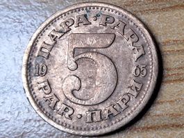 Jugoslawien 5 Para 1965