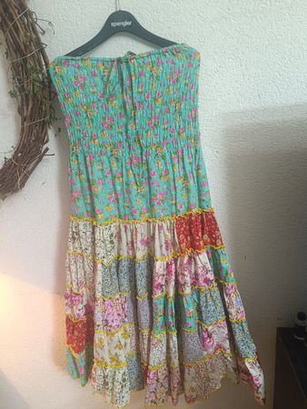 Sommerliches Patchwork Kleid, Gr S-L handgemacht, Bohemian ?