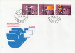 614-616 alle zusammenhängenden Varianten auf 10 diversen FDC