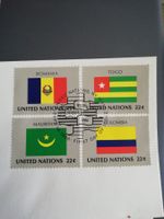 UNO Flaggen 1986, auf FDC