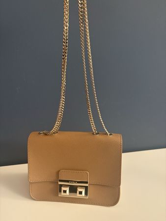 Furla Metropolis Shoulder Bag Light Brown Leather