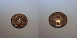 Schweiz 2 Rappen 1915 fast ungebraucht - seltener Jahrgang!