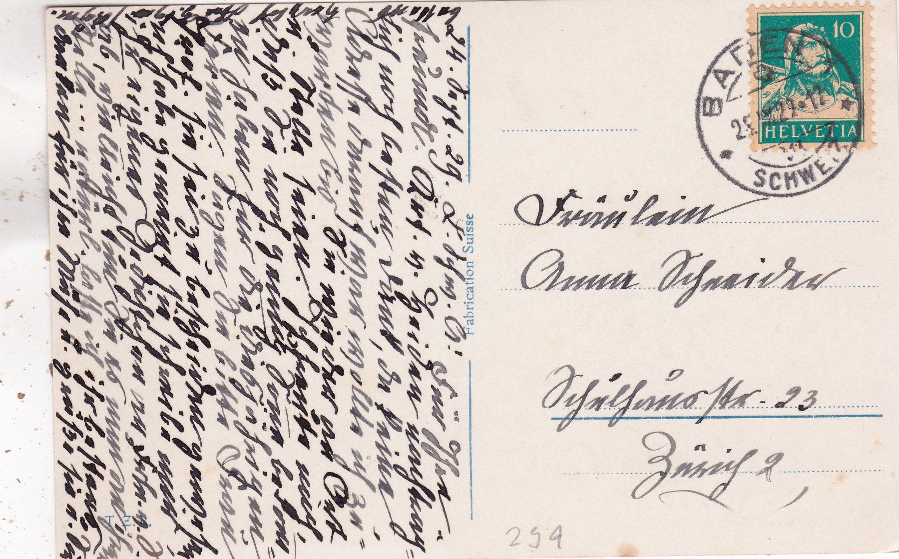 Cartoline postali: Baden Stadtturm 1929 – Usato da Herisau venduto da Lisegrat2008 1