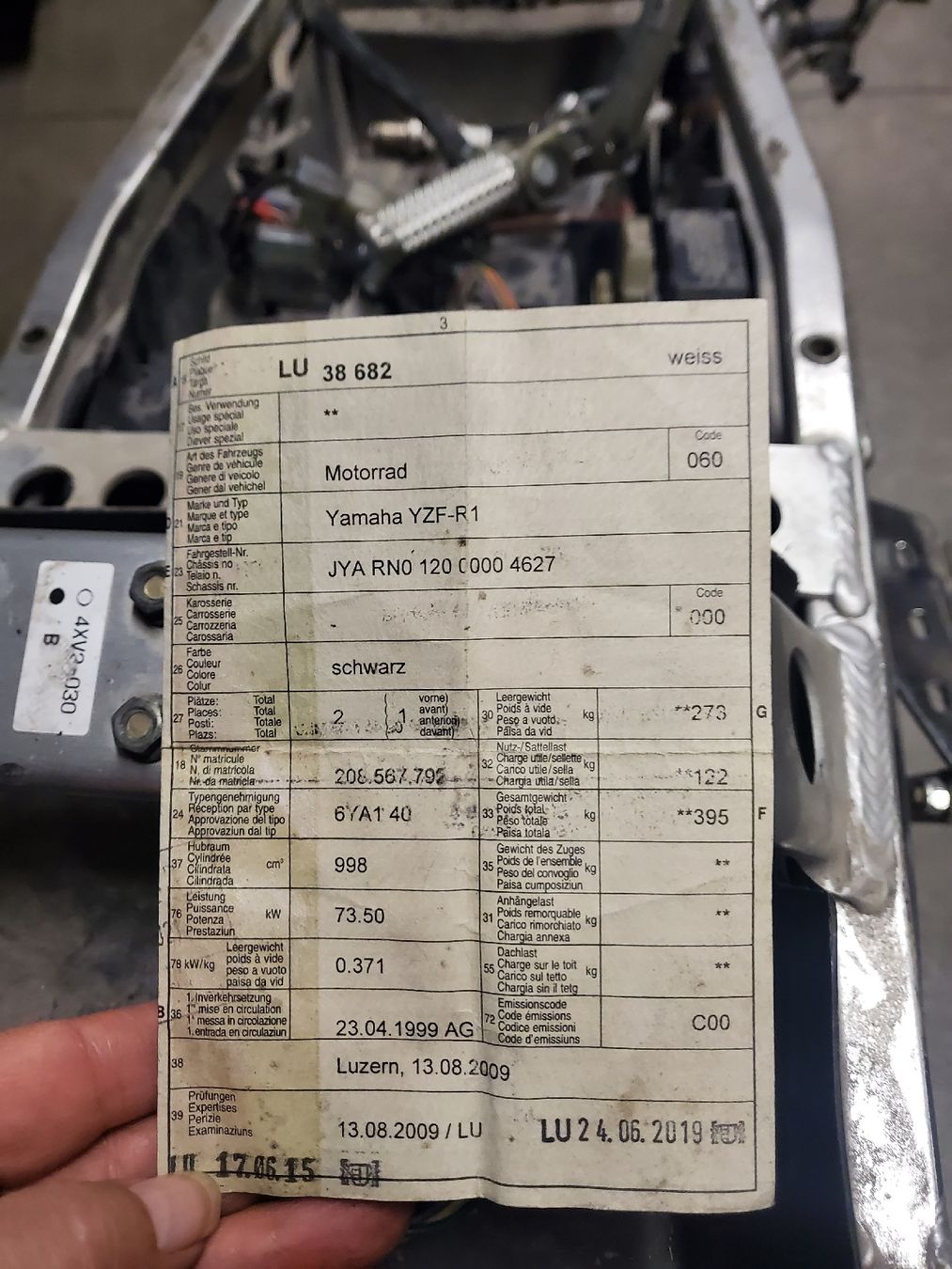 Yamaha Tutti i ricambio per moto: telaio moto yamaha – Usato da Lugano venduto da Bernardino04 7