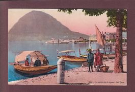 Un saluto da LUGANO - Sul quai - 1911