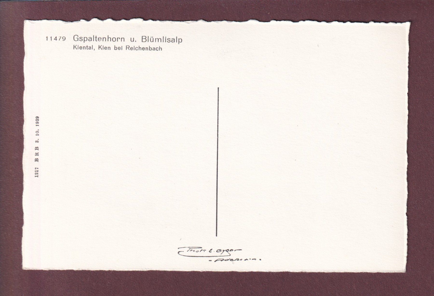 Cartoline postali: GSPALTENHORN - BLÜMLISALP - Kiental – Usato da Pully venduto da nicecards 1