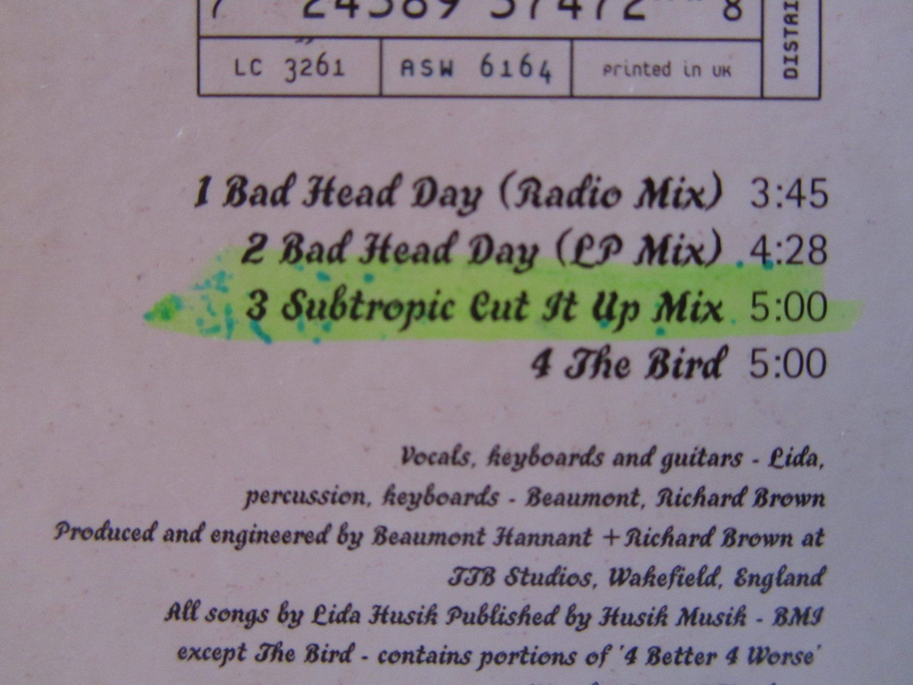 CDs: Lida Husik, CD, bad head day – Gebraucht aus Weiningen ZH von dietsch57 2