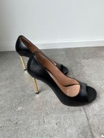 Offene Leder Pumps Gr. 37 schwarz