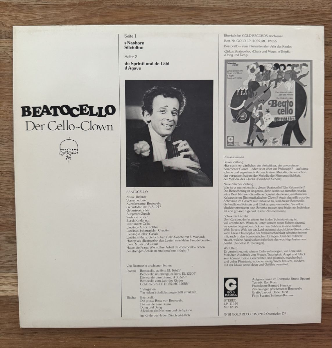 Dischi in vinile: Beatocello -  Der Cello Clown  - LP - 80s – Usato da Rorbas venduto da BlackstarRecords 1