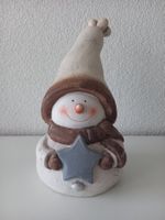 Winterdeko - Schneemann-Figur mit Stern, Guter Zustand!