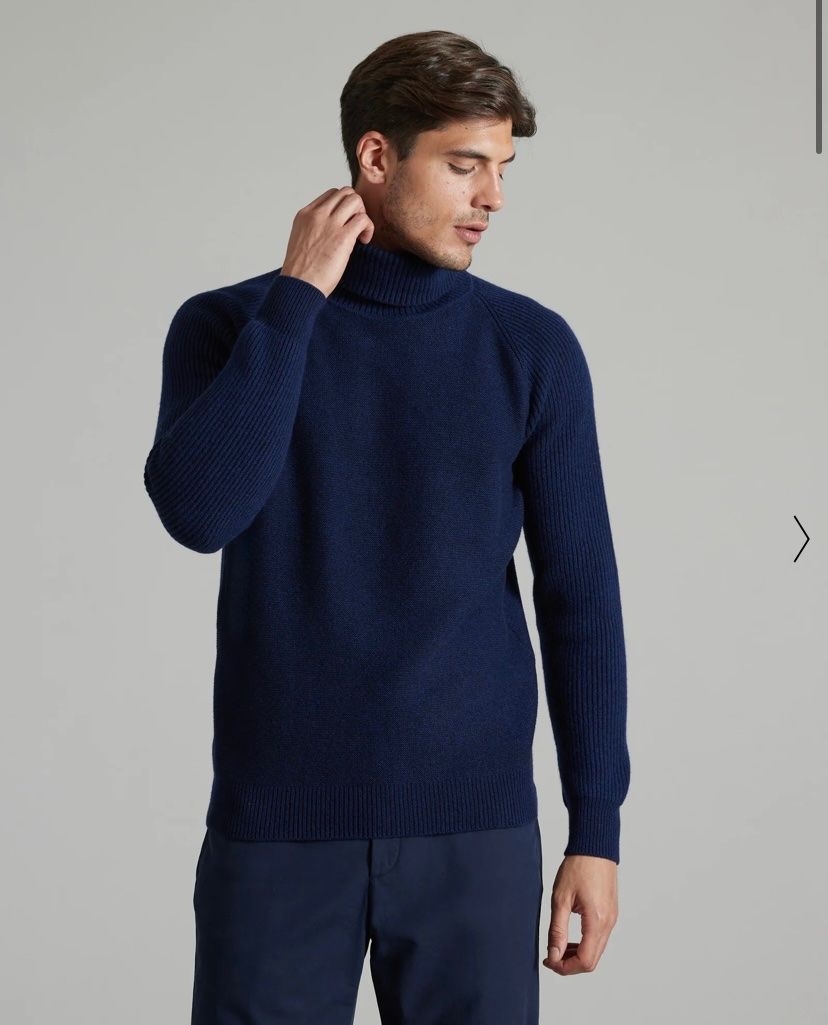 Pullover & Sweatshirts: Pull col roulé Lanificio Colombo bleu100% kid cachemire neuf – Neu und originalverpackt aus Réchy von santiwwrld_514 9