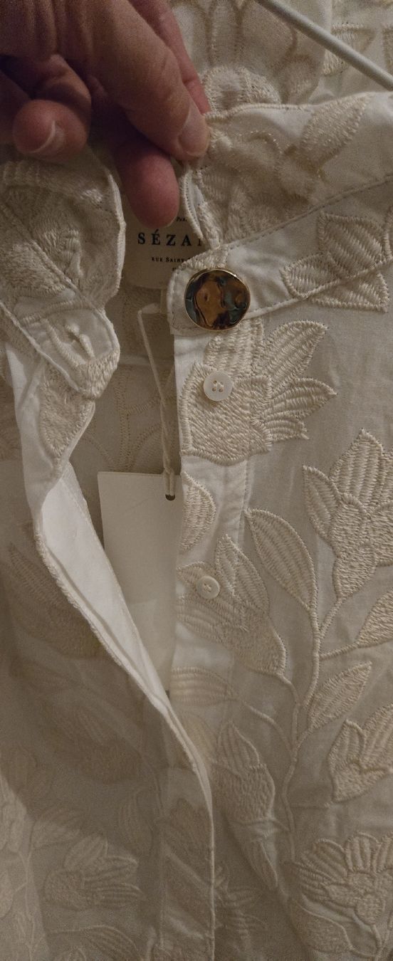 Sezane Camicette: Sezane Bluse Ambre weiss Gr 38 neu – Nuovo e nell'imballaggio originale da Basel venduto da 056rm 2