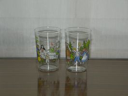 6 schöne Vintage Trinkgläser mit Märchenmotiv / 70er Jahre