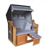 Strandkorb Polyrattan mit grauem Überzug 119 x 79 x H165cm