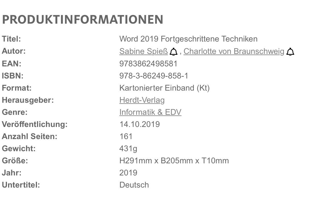 Bücher: Word 2019 Fortgeschrittene Techniken, Herdt – Neu und originalverpackt aus Heerbrugg von R.St27 3