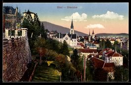 AK Biel, Ortsansicht mit Kirchen