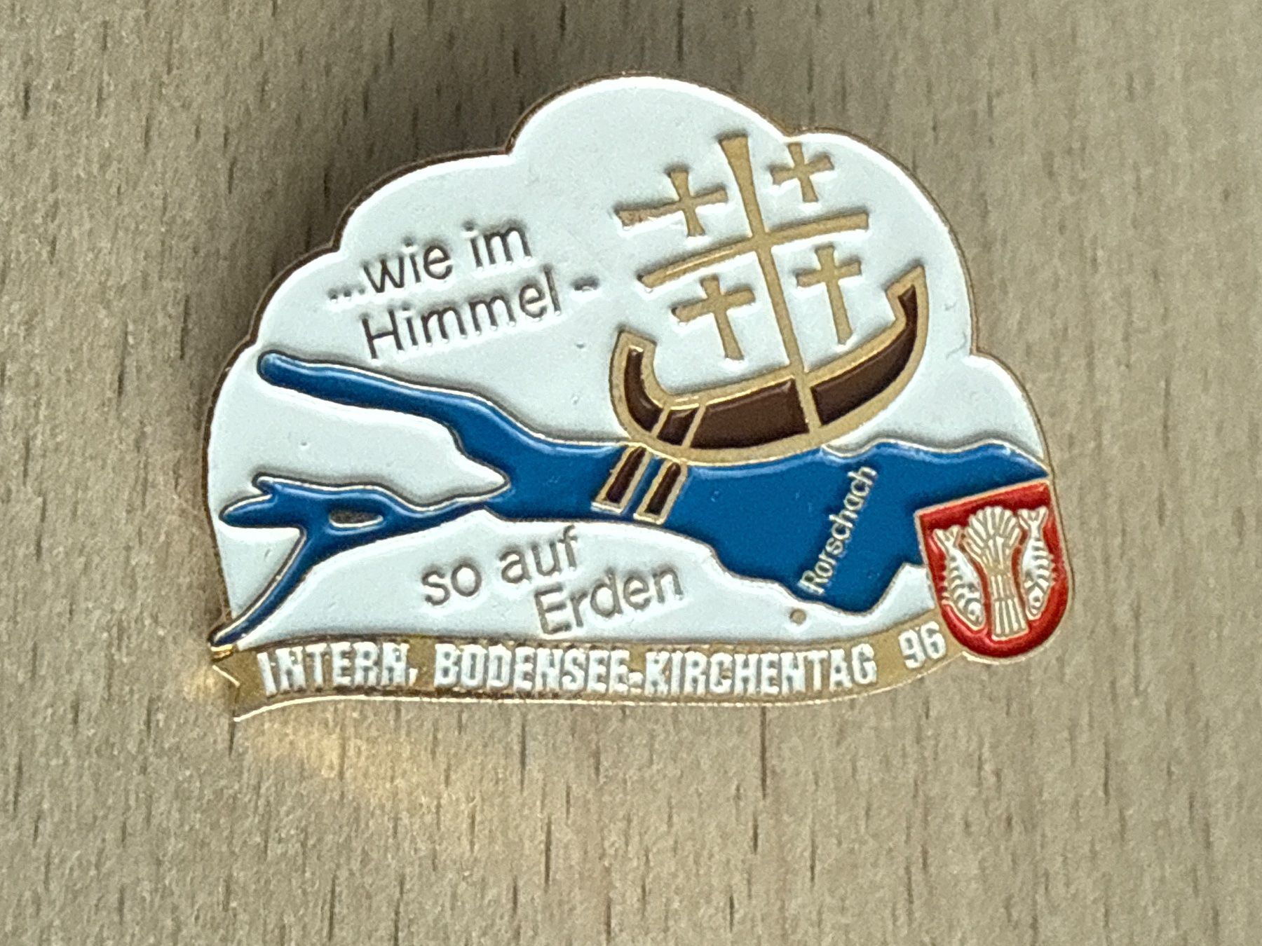 Placchette & Badge: Pin Intern. Bodensee-Kirchentag 96 – Usato da Glattbrugg venduto da Schweigmatt