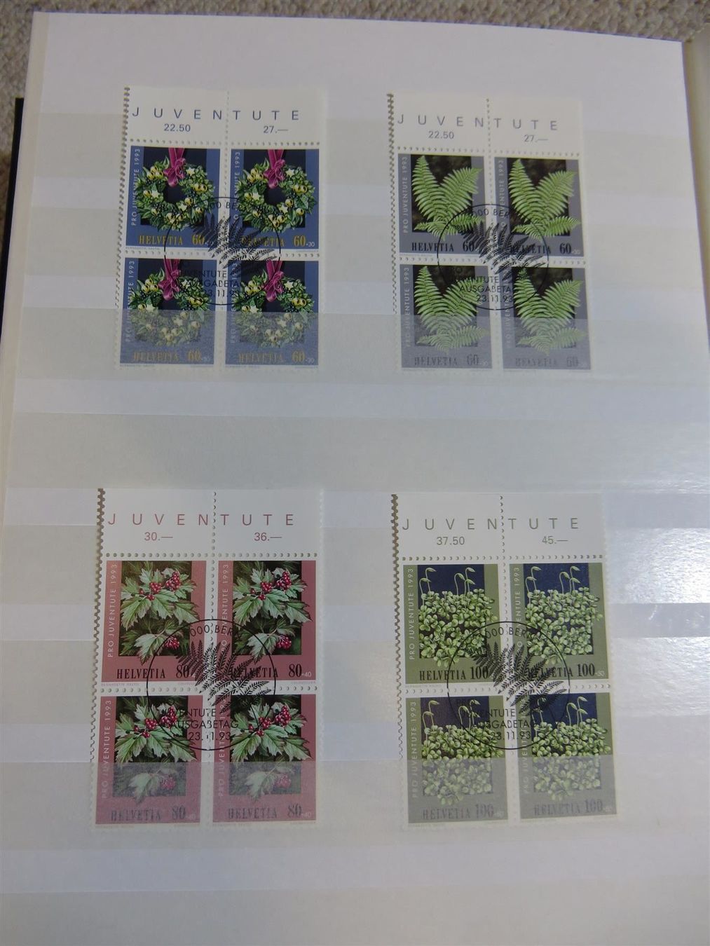 Alle Briefmarken: 1993 4er-Blocks ET inkl. PJ + PP – Gebraucht aus Spiez von Crazyduck 4