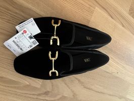 Zara Samtschuhe Schwarz, Gr. 36 - Neu mit Etikett!