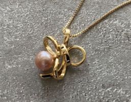 Silber Kette mit Süsswasserperle - Süsse Schleife ✨🎀✨