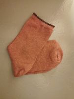Warme Socken, apricotfarben mit Glitzerborte, Gr. 39-42