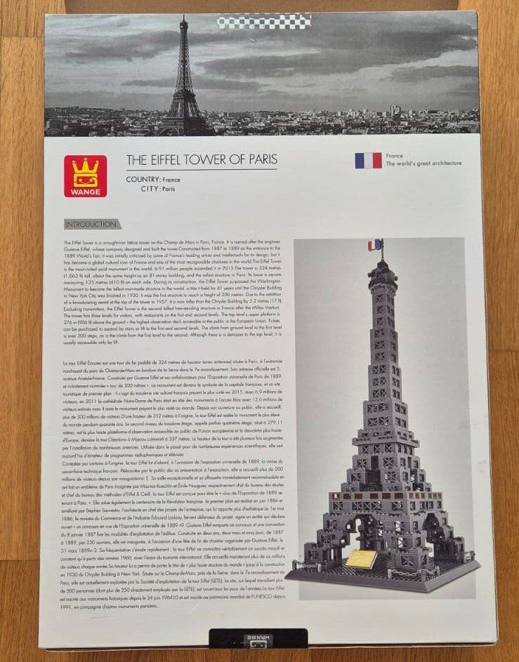 Kit di costruzioni: WANGE 5217 Eiffel Tower, 978 Klemmbausteine – Usato da Luzern venduto da Meeri 1