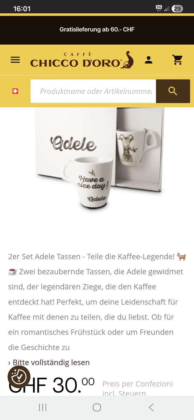Chicco Tazze: Tassen Adele Chicco Doro neu – Nuovo e nell'imballaggio originale da Muri AG venduto da Truckgirl_87 1