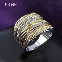 Schicker Damenring Silber Gold Farbe Gr. 54, 57, 61 neu