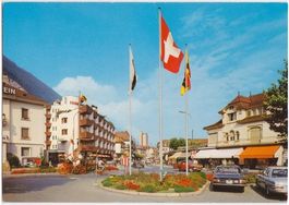 Interlaken, Bahnhofstrasse, Oldtimer um 1970