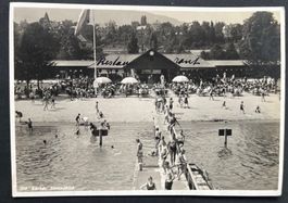 Zürich Strandbad mit Restaurant/ belebt, 1928