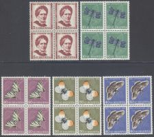 PJ 1951 138-142 Viererblöcke postfrisch **