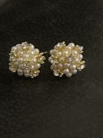 Jolies clous en perles et strass dorées 1,3 X 1,3 neufs