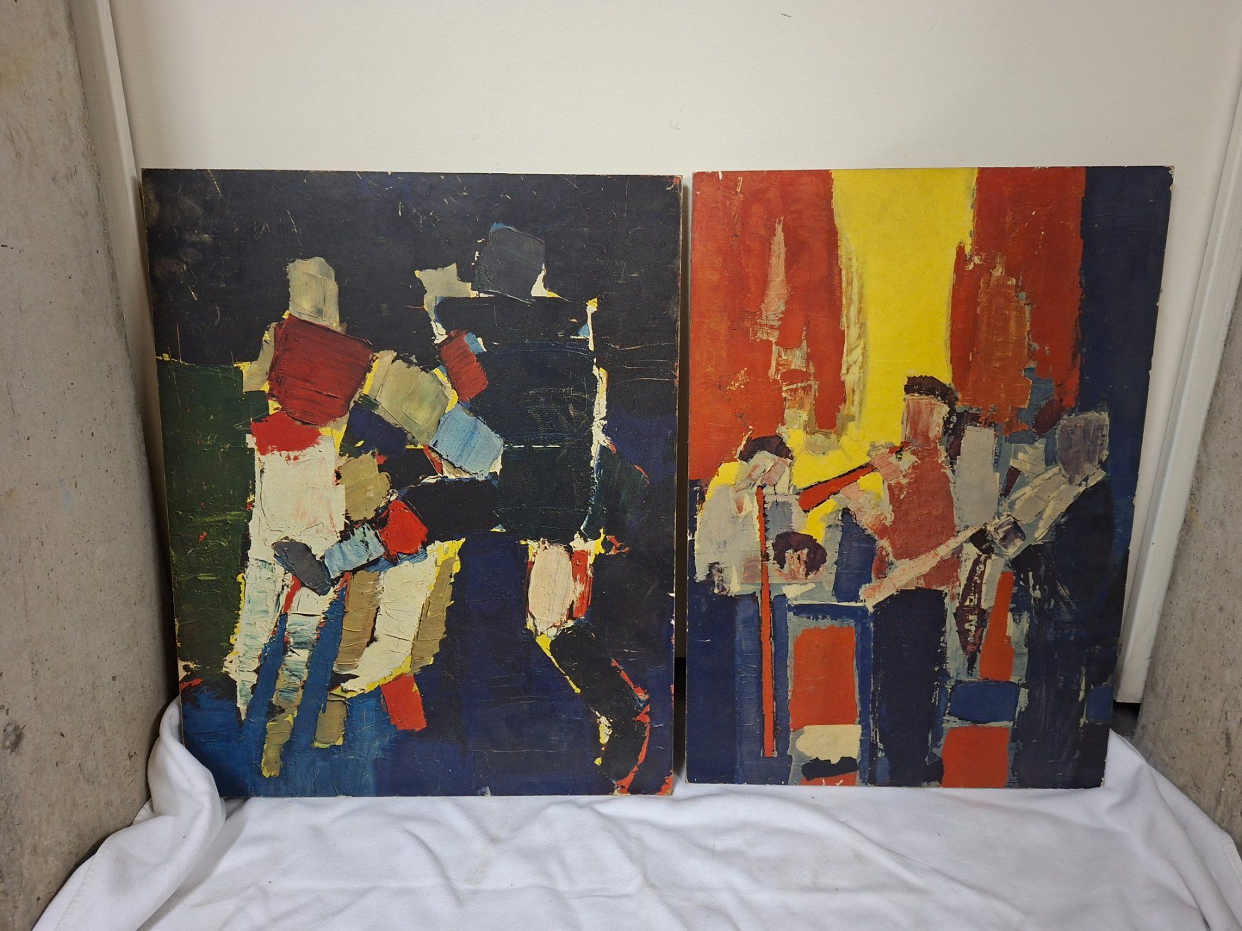 Dipinti: Abstrakte Original-Gemälde, expressive Kunst, 2er Set – Usato da Schaffhausen venduto da meteor7