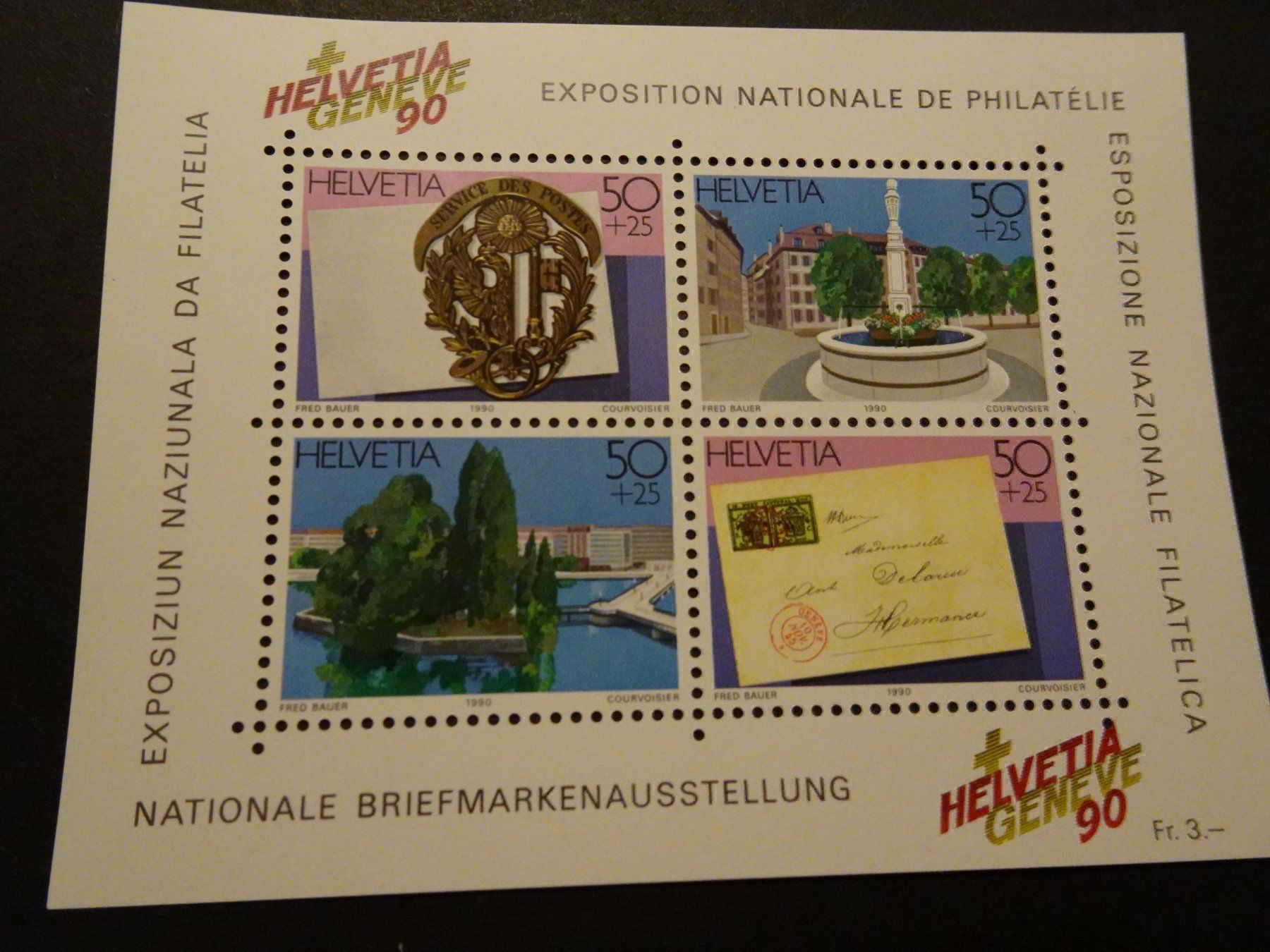 Tutti i francobolli: 1990, BLOCK HELVETIA GENF; POSTFRISCH – Nuovo (secondo la descrizione) da Eschenbach SG venduto da eDaisy