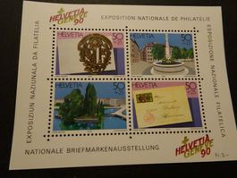 1990, BLOCK HELVETIA GENF; POSTFRISCH