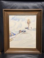 Schweizer Winter – Landschaft von Langnau - Aquarell