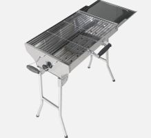 Edelstahl Schaschlik Grill mit Klappfüßen und Tasche NEU!