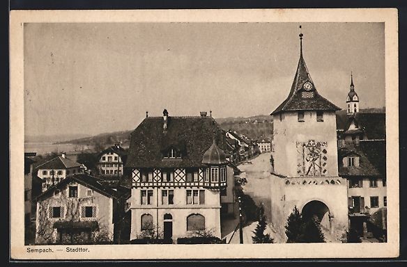 Cartoline postali: Sempach, Stadttor u. Strasse aus der Vog – Usato da Berlin venduto da bartko-reher